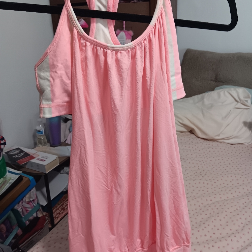 Lululemon Pink Striped Sports Bra Wirh Tank Size 6 - Picture 6 of 7